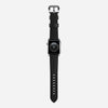 Traditional strap black leather silver hardware 40mm   
